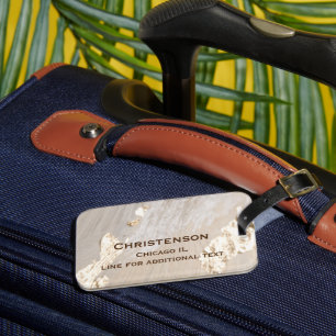 Etiqueta De Bagagem Folha de Faux na Marca de Bagagem de Fundo de Aqua