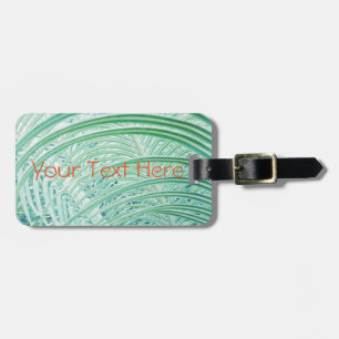 Etiqueta De Bagagem Folha de Palma de Planta Verde Suave