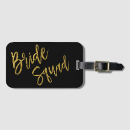 Etiqueta de Bagagem Folha Dourada Bride Squad