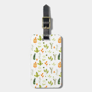 Etiqueta De Bagagem Folhagem Botânica Rustic Green Primavera Garden