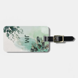 Etiqueta De Bagagem Folhas de aquarela lindas design