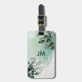 Etiqueta De Bagagem Folhas de aquarela lindas design