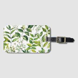 Etiqueta De Bagagem Folhas de cor verde botânica