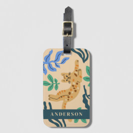 Etiqueta De Bagagem Folhas de Gato e Matisse de Ocelot Personalizáveis