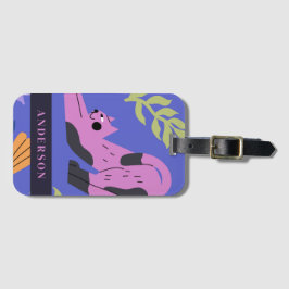 Etiqueta De Bagagem Folhas de Gato Violeta e Matisse Personalizáveis