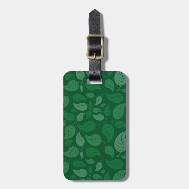 Etiqueta De Bagagem Folhas verdes (Frente Vertical)