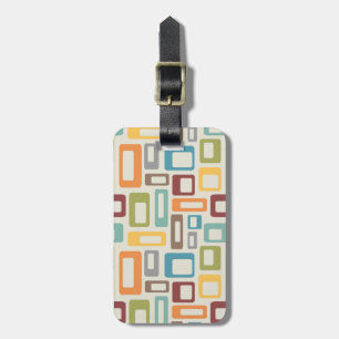 Etiqueta De Bagagem Formas coloridas do estilo do século médio