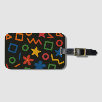 Etiqueta De Bagagem Formas Geométricas Abstratas de Estrela Colorida e
