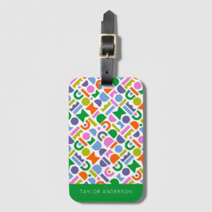 Etiqueta De Bagagem Formas Geométricas Coloridas Personalizadas