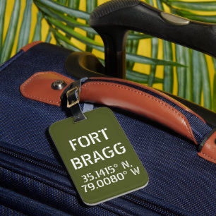 Etiqueta De Bagagem Fort Bragg Latitude Longitude