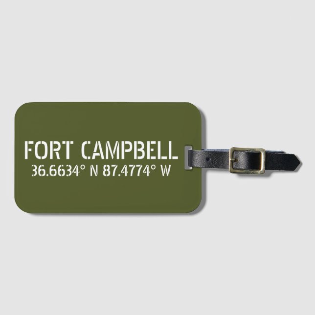 Etiqueta De Bagagem Fort Campbell Latitude Longitude (Frente Horizontal)