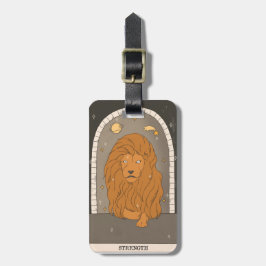 Etiqueta De Bagagem Forte maior tarot card lion arcana