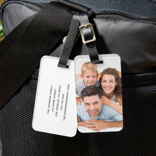 Etiqueta De Bagagem Foto da família moderna (Modern Family Photo Luggage Tag)