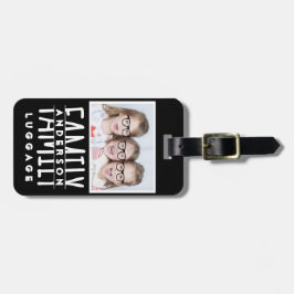 Etiqueta De Bagagem Foto da família | Nome Modelo moderno personalizad