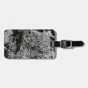 Etiqueta De Bagagem Foto da natureza do Abstrato Black and White Coral