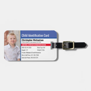 Etiqueta De Bagagem Foto de Alergia de Emergência para Identificação d