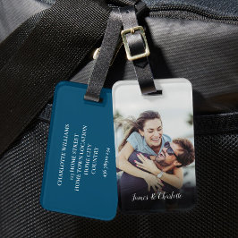 Etiqueta De Bagagem Foto de Casal Personalizada Simples Moderna