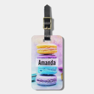 Etiqueta De Bagagem Foto de Macarões Deliciosos Coloridos