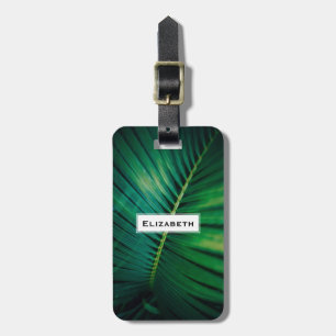 Etiqueta De Bagagem Foto de Natureza da Floresta Tropical de Folha Ver