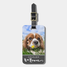 Etiqueta De Bagagem Foto do Cavalier King Charles Spaniel, mãe-cão