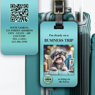 Etiqueta De Bagagem Foto engraçada Código QR Logotipo de Viagem comerc