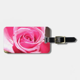 Etiqueta De Bagagem Foto floral da flor do botão do rosa do rosa