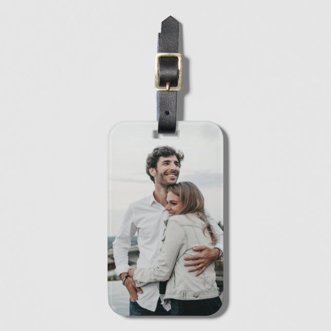 Etiqueta De Bagagem Foto personalizada (Frente Vertical)