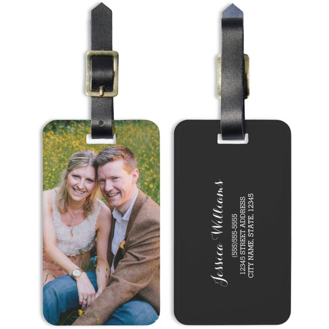 Etiqueta De Bagagem Foto personalizada (Personalized Front Photo and Back Contact Information)