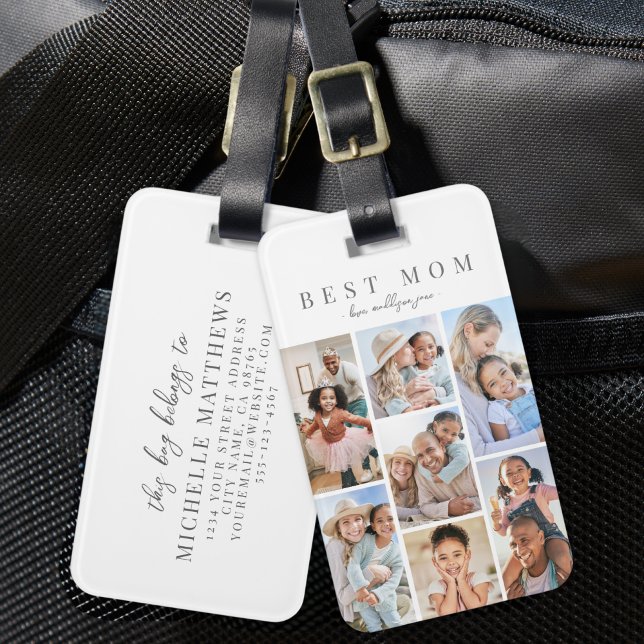 Etiqueta De Bagagem Foto Personalizada da Mamãe (Custom Mom Photo Luggage Tag)
