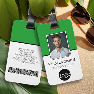 Etiqueta De Bagagem Foto personalizada do funcionário, código do Bar,
