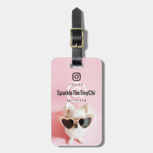 Etiqueta De Bagagem Foto personalizada e texto Siga-me frente