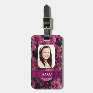 Etiqueta De Bagagem Foto personalizada floral rosa