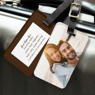 Etiqueta De Bagagem Foto Personalizada Identificação Marrom