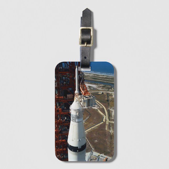 Etiqueta De Bagagem Fotografia de Saturno V (Frente Vertical)