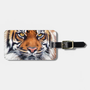 Etiqueta De Bagagem Fotografia masculina da pintura do tigre Siberian