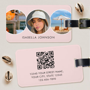 Etiqueta De Bagagem Fotos personalizadas do na moda Cor Código QR - Co