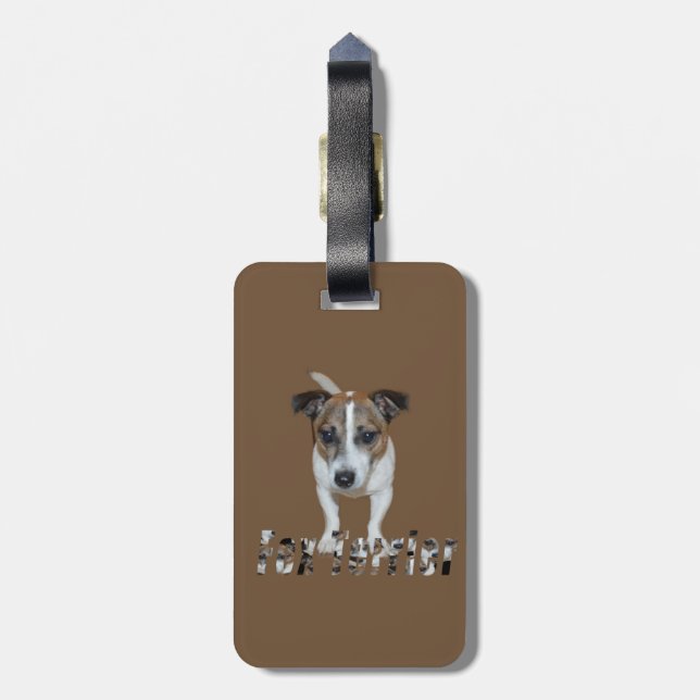 Etiqueta De Bagagem Fox Terrier E Fox Terrier Logo, (Traseira Vertical)