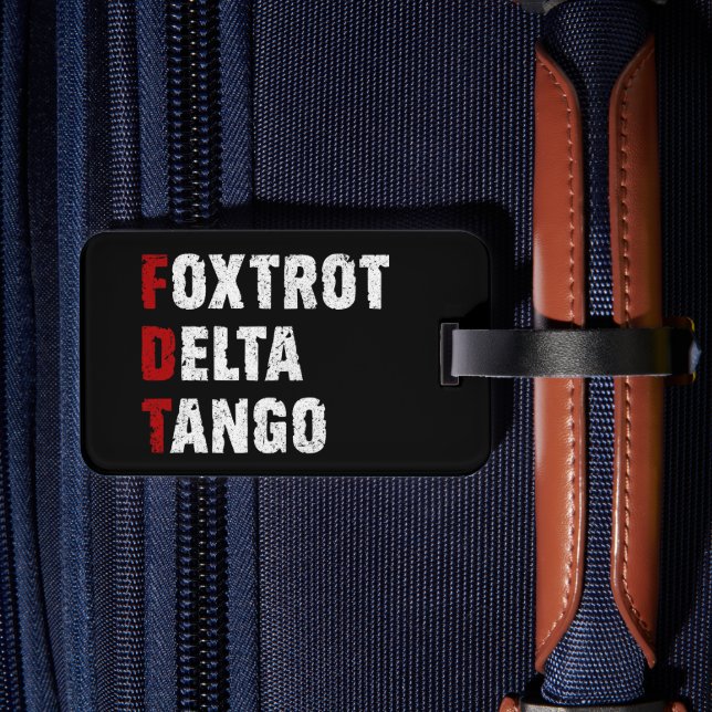 Etiqueta De Bagagem Foxtrot Delta Tango (Verso Insitu 2)