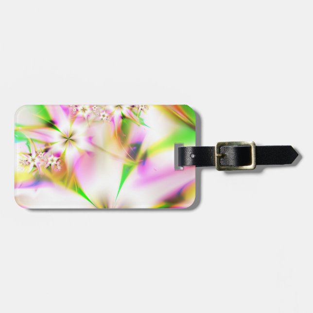 Etiqueta De Bagagem fractal floral (Frente Horizontal)