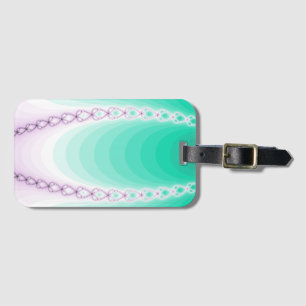 Etiqueta De Bagagem Fractal Gradiente Verde Roxo abstrato