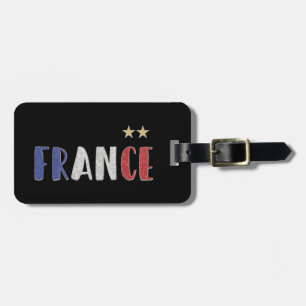 Etiqueta De Bagagem França Futebol Fan Camisa Bandeira Francesa