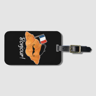 Etiqueta De Bagagem Francês Croissant Lover França Bandeira Francófilo