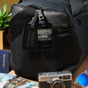 Etiqueta De Bagagem Frankfurt Alemanha Skyline Retro Vintage Souvenir