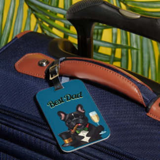 Etiqueta De Bagagem Französische Bulldogge mit Zigarre Vatertag