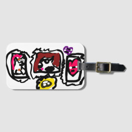 Etiqueta De Bagagem French bulldog hearts  