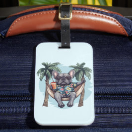 Etiqueta De Bagagem French Bulldog In Hawaiian Top