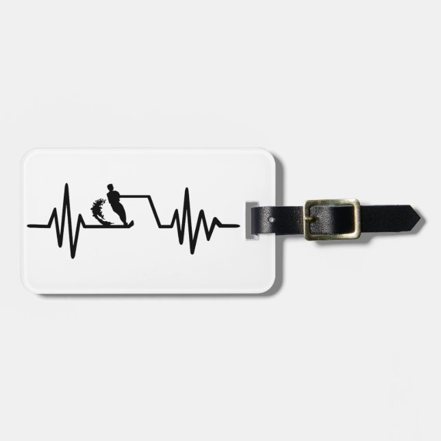 Etiqueta De Bagagem Frequência de esqui aquático (Frente Horizontal)