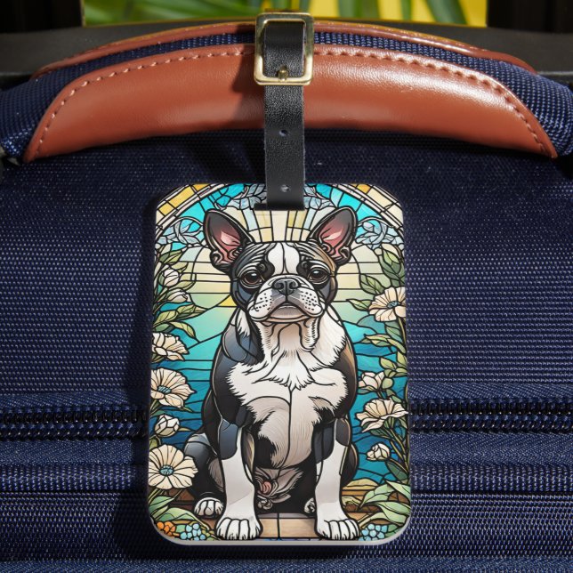 Etiqueta De Bagagem Freshener de Boston Terrier Air (Frente Insitu 2)