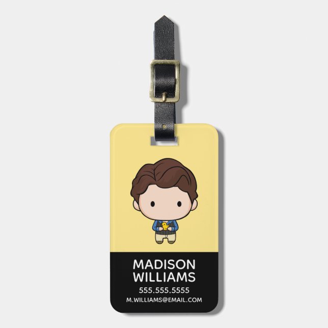 Etiqueta De Bagagem FRIENDS™ | Chandler Chibi (Frente Vertical)