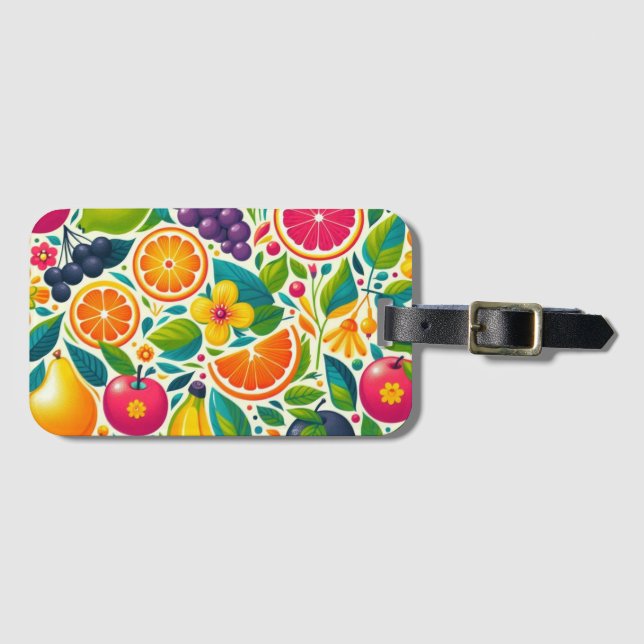 Etiqueta De Bagagem Frutas coloridas (Frente Horizontal)